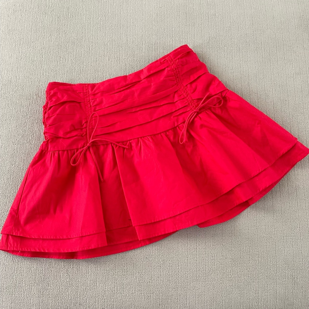 Women’s Red Tiered Mini Skort